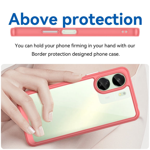 For Xiaomi Redmi 13C 4G Colorful Series Acrylic Hybrid TPU Phone Case(Red)