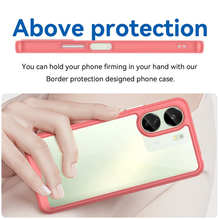 For Xiaomi Redmi 13C 4G Colorful Series Acrylic Hybrid TPU Phone Case(Red)