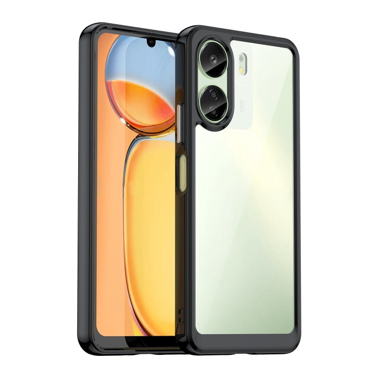 For Xiaomi Redmi 13C 4G Colorful Series Acrylic Hybrid TPU Phone Case(Black)