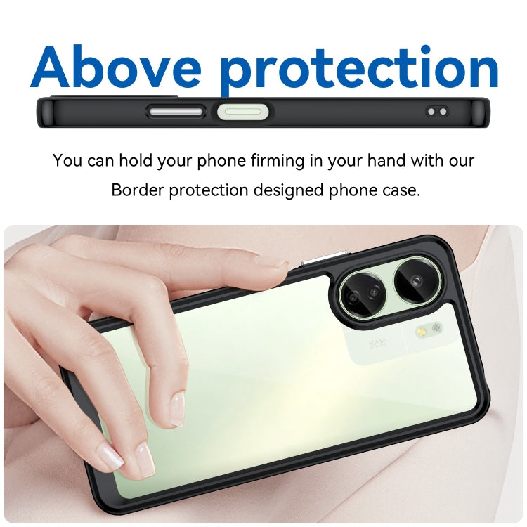 For Xiaomi Redmi 13C 4G Colorful Series Acrylic Hybrid TPU Phone Case(Black)