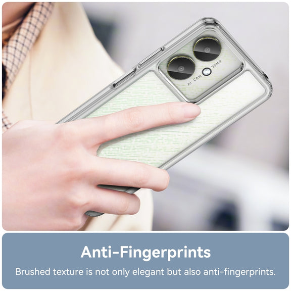 For Xiaomi Poco C65 Colorful Series Acrylic Hybrid TPU Phone Case(Transparent)