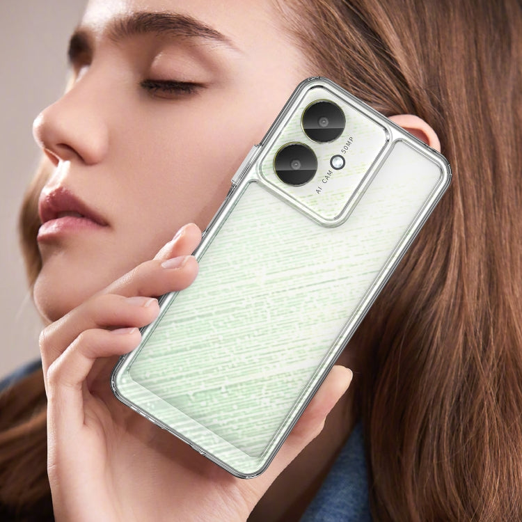 For Xiaomi Poco C65 Colorful Series Acrylic Hybrid TPU Phone Case(Transparent)