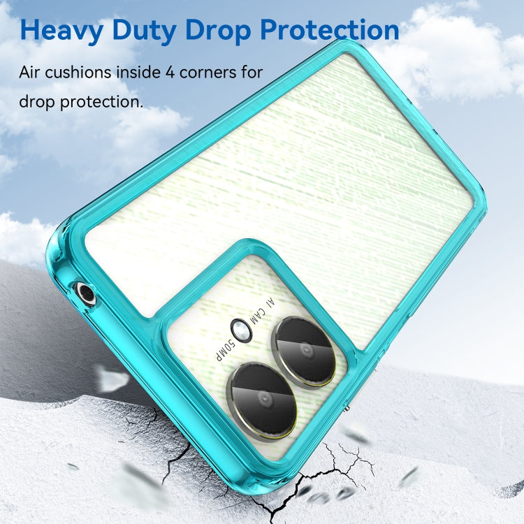 For Xiaomi Poco C65 Colorful Series Acrylic Hybrid TPU Phone Case(Transparent Blue)