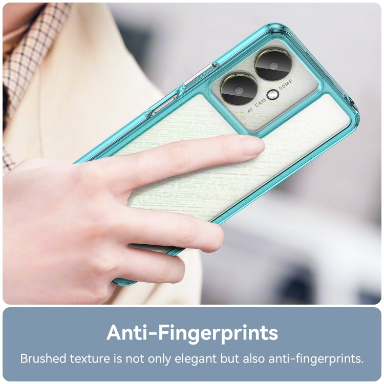 For Xiaomi Poco C65 Colorful Series Acrylic Hybrid TPU Phone Case(Transparent Blue)