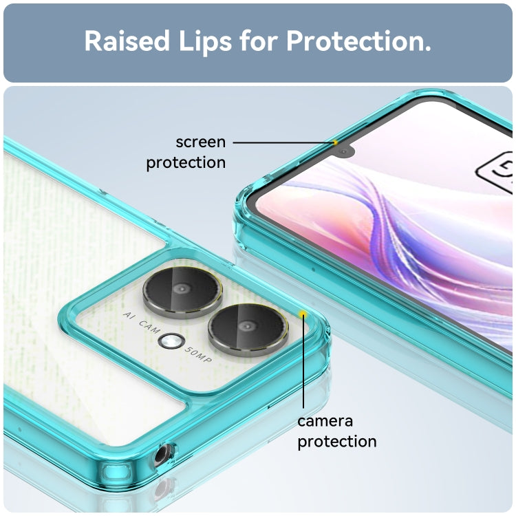 For Xiaomi Poco C65 Colorful Series Acrylic Hybrid TPU Phone Case(Transparent Blue)