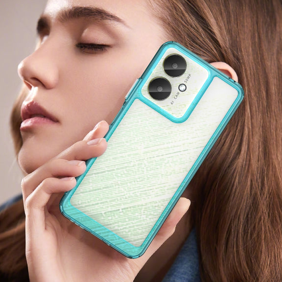 For Xiaomi Poco C65 Colorful Series Acrylic Hybrid TPU Phone Case(Transparent Blue)