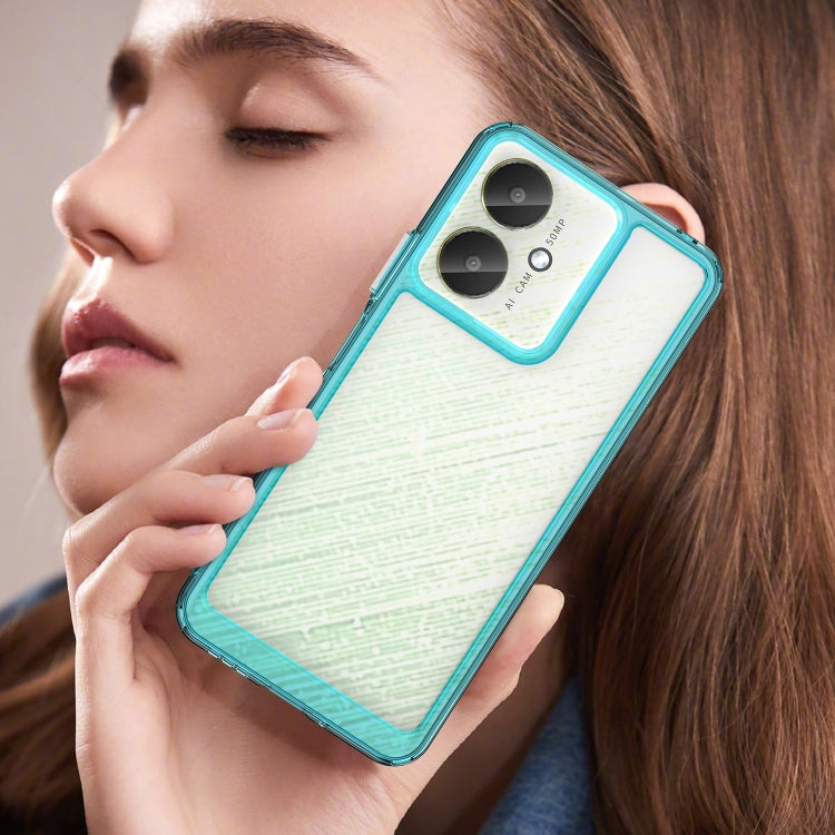 For Xiaomi Poco C65 Colorful Series Acrylic Hybrid TPU Phone Case(Transparent Blue)