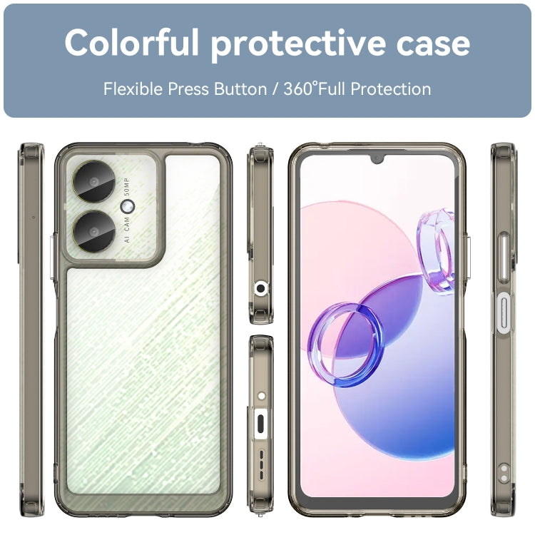 For Xiaomi Poco C65 Colorful Series Acrylic Hybrid TPU Phone Case(Transparent Grey)