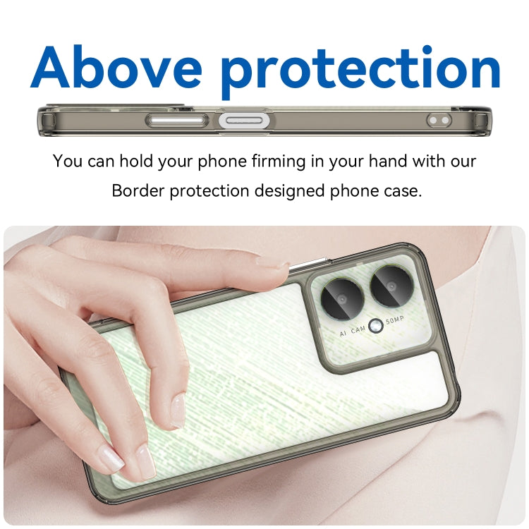For Xiaomi Poco C65 Colorful Series Acrylic Hybrid TPU Phone Case(Transparent Grey)
