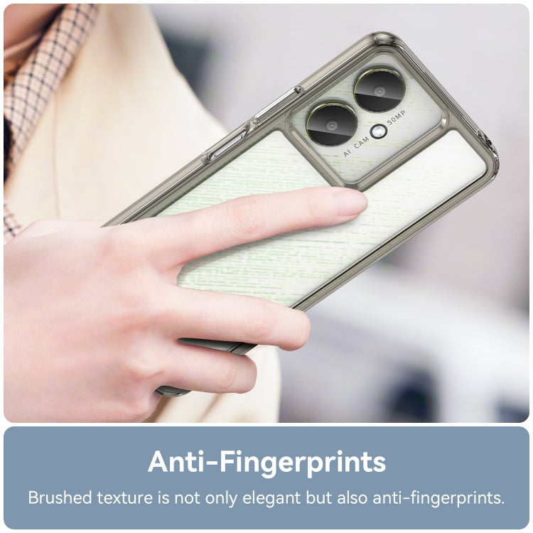 For Xiaomi Poco C65 Colorful Series Acrylic Hybrid TPU Phone Case(Transparent Grey)