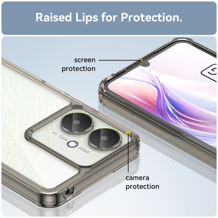 For Xiaomi Poco C65 Colorful Series Acrylic Hybrid TPU Phone Case(Transparent Grey)