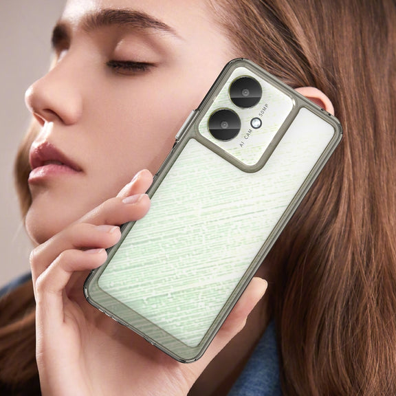 For Xiaomi Poco C65 Colorful Series Acrylic Hybrid TPU Phone Case(Transparent Grey)