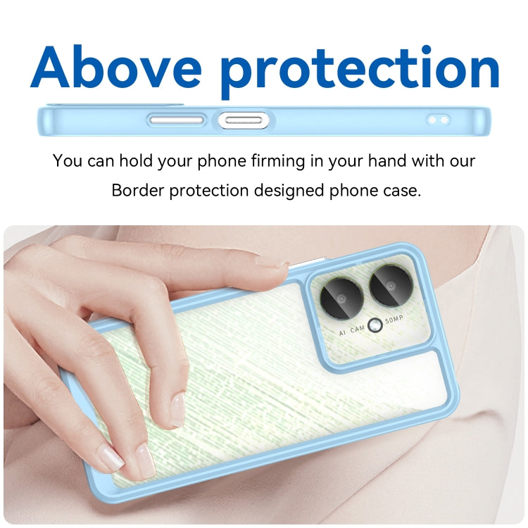 For Xiaomi Poco C65 Colorful Series Acrylic Hybrid TPU Phone Case(Blue)