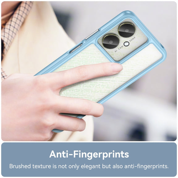 For Xiaomi Poco C65 Colorful Series Acrylic Hybrid TPU Phone Case(Blue)