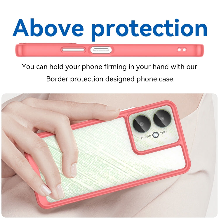 For Xiaomi Poco C65 Colorful Series Acrylic Hybrid TPU Phone Case(Red)