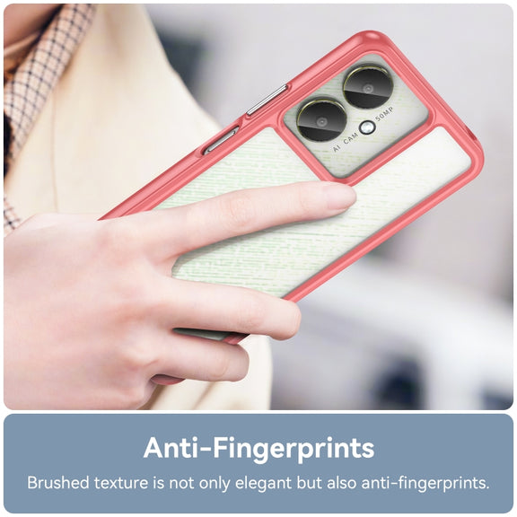 For Xiaomi Poco C65 Colorful Series Acrylic Hybrid TPU Phone Case(Red)