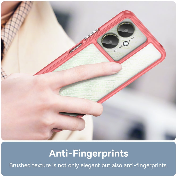 For Xiaomi Poco C65 Colorful Series Acrylic Hybrid TPU Phone Case(Red)