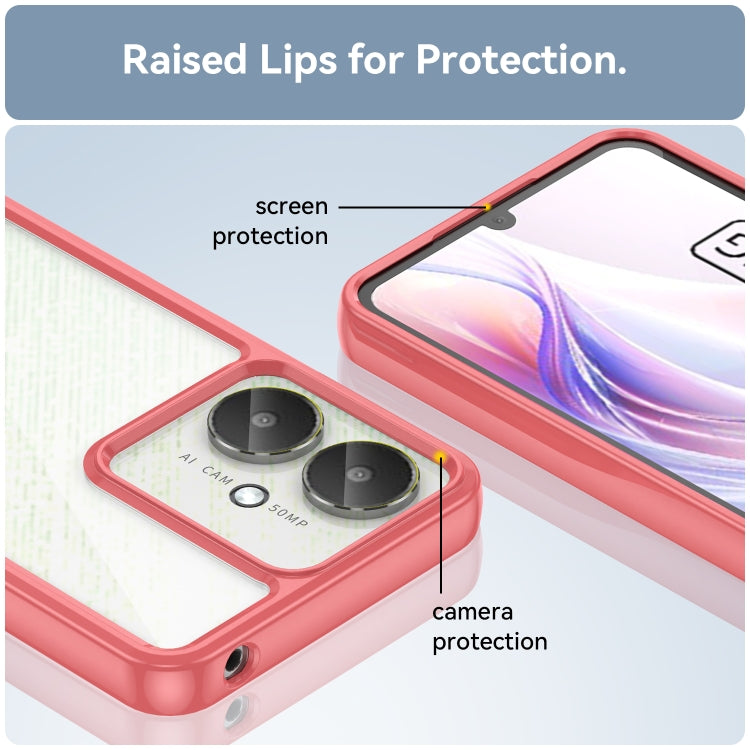 For Xiaomi Poco C65 Colorful Series Acrylic Hybrid TPU Phone Case(Red)