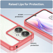 For Xiaomi Poco C65 Colorful Series Acrylic Hybrid TPU Phone Case(Red)