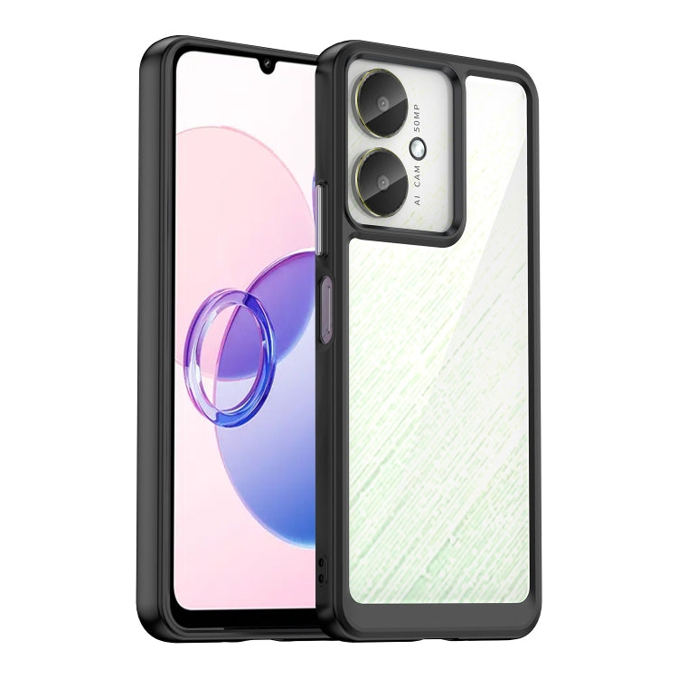 For Xiaomi Poco C65 Colorful Series Acrylic Hybrid TPU Phone Case(Black)
