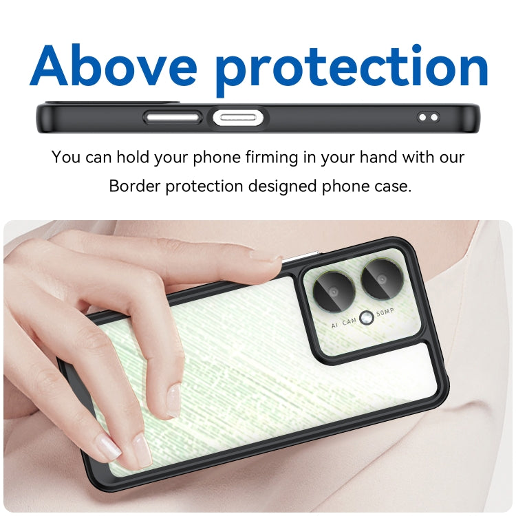 For Xiaomi Poco C65 Colorful Series Acrylic Hybrid TPU Phone Case(Black)
