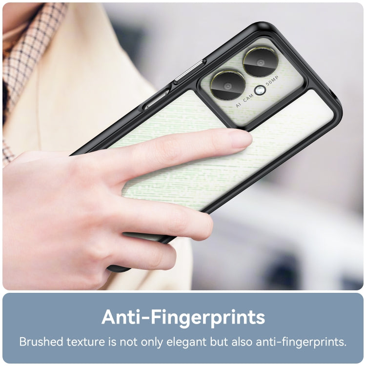 For Xiaomi Poco C65 Colorful Series Acrylic Hybrid TPU Phone Case(Black)