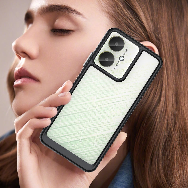 For Xiaomi Poco C65 Colorful Series Acrylic Hybrid TPU Phone Case(Black)