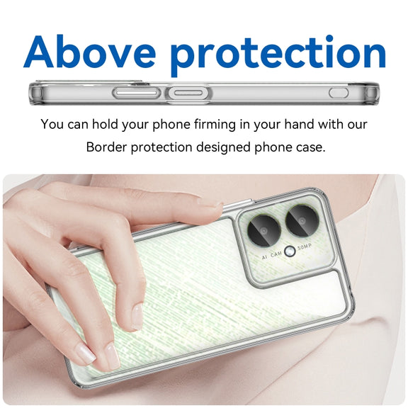 For Xiaomi Poco M6 Colorful Series Acrylic Hybrid TPU Phone Case(Transparent)
