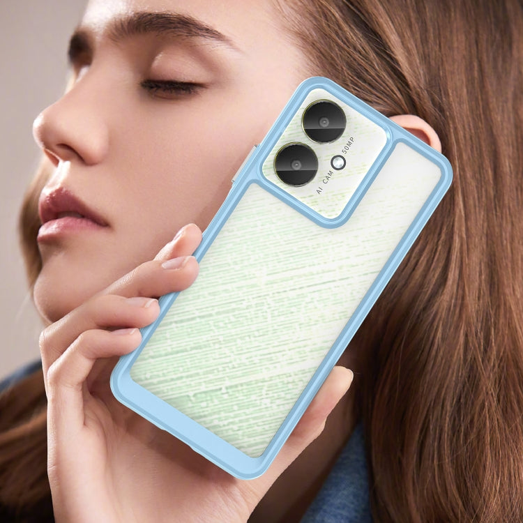 For Xiaomi Poco M6 Colorful Series Acrylic Hybrid TPU Phone Case(Blue)
