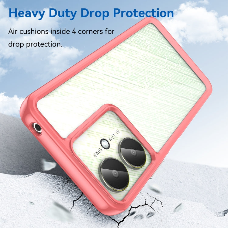 For Xiaomi Poco M6 Colorful Series Acrylic Hybrid TPU Phone Case(Red)