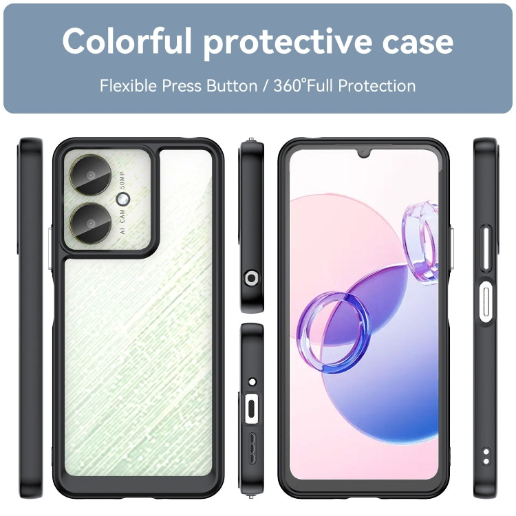 For Xiaomi Poco M6 Colorful Series Acrylic Hybrid TPU Phone Case(Black)