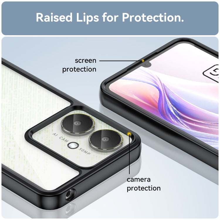For Xiaomi Poco M6 Colorful Series Acrylic Hybrid TPU Phone Case(Black)