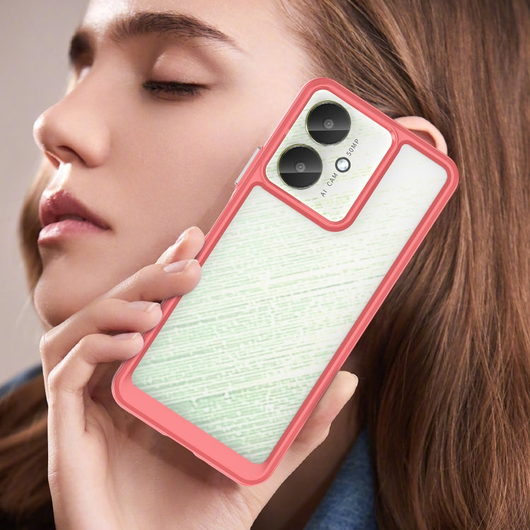 For Xiaomi Redmi 13R 5G Colorful Series Acrylic Hybrid TPU Phone Case(Red)