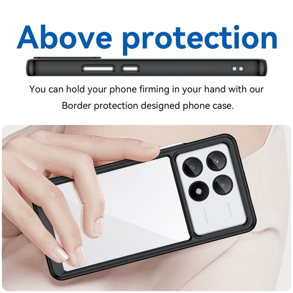 For Xiaomi Redmi K70E Colorful Series Acrylic Hybrid TPU Phone Case(Black)