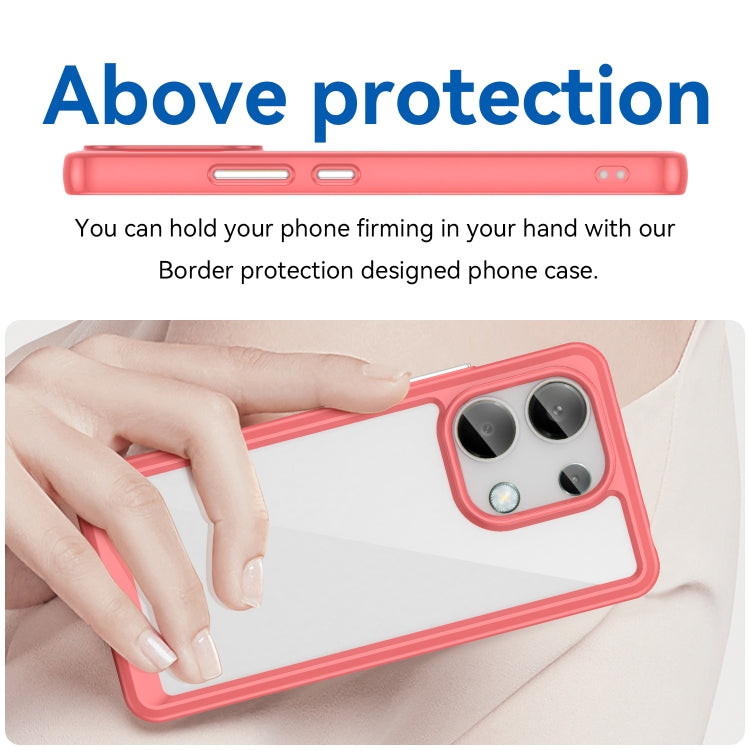 For Xiaomi Redmi Note 13 4G Global Colorful Series Acrylic Hybrid TPU Phone Case(Red)