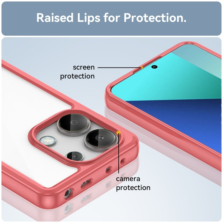 For Xiaomi Redmi Note 13 4G Global Colorful Series Acrylic Hybrid TPU Phone Case(Red)