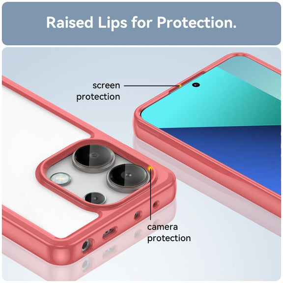 For Xiaomi Redmi Note 13 4G Global Colorful Series Acrylic Hybrid TPU Phone Case(Red)