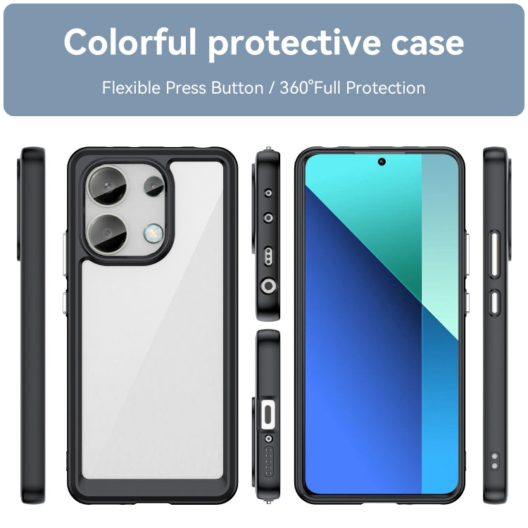 For Xiaomi Redmi Note 13 4G Global Colorful Series Acrylic Hybrid TPU Phone Case(Black)