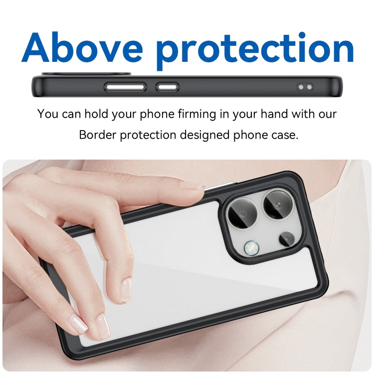 For Xiaomi Redmi Note 13 4G Global Colorful Series Acrylic Hybrid TPU Phone Case(Black)