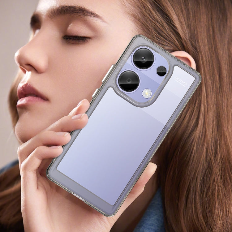 For Redmi Note 13 Pro 4G Global Colorful Series Acrylic Hybrid TPU Phone Case(Transparent Grey)