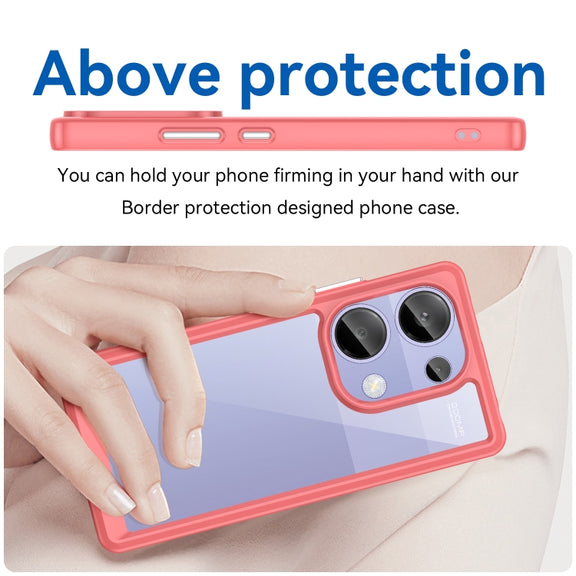 For Redmi Note 13 Pro 4G Global Colorful Series Acrylic Hybrid TPU Phone Case(Red)