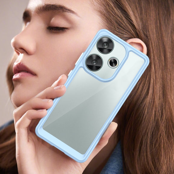 For Xiaomi Redmi Turbo 3 Colorful Series Acrylic Hybrid TPU Phone Case(Blue)