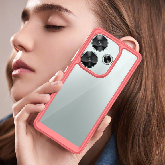 For Xiaomi Redmi Turbo 3 Colorful Series Acrylic Hybrid TPU Phone Case(Red)