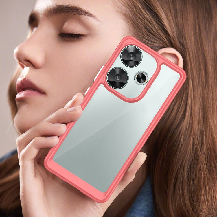 For Xiaomi Redmi Turbo 3 Colorful Series Acrylic Hybrid TPU Phone Case(Red)