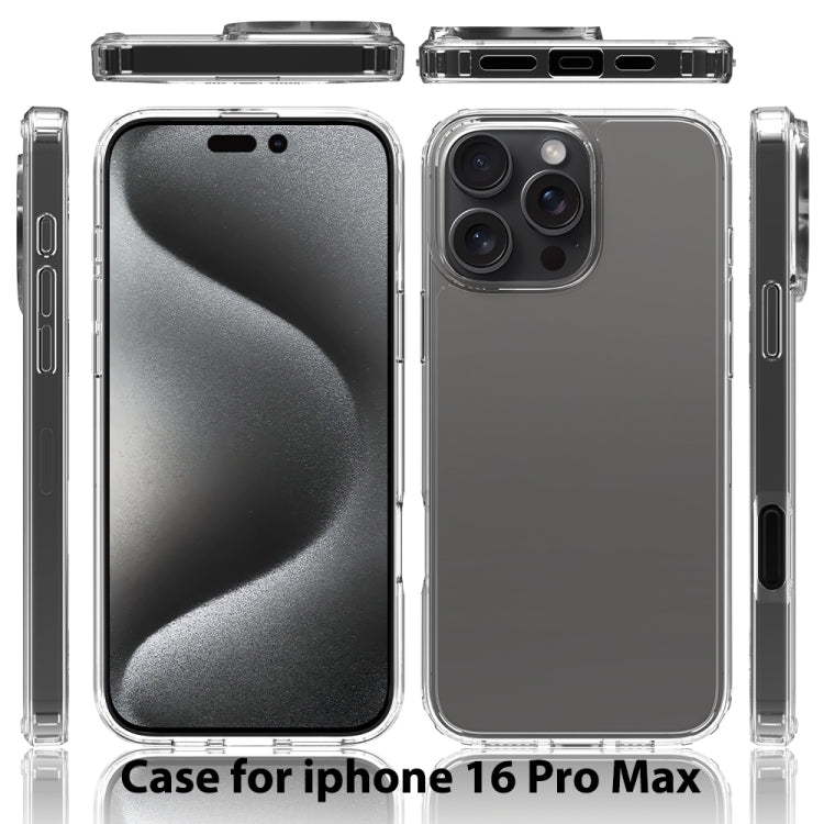 For iPhone 16 Pro Max Scratchproof Acrylic TPU Phone Case(Transparent)