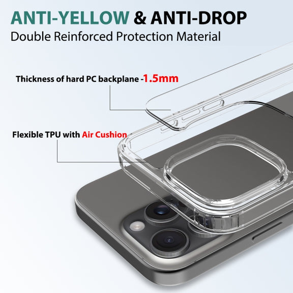 For iPhone 16 Pro Max Scratchproof Acrylic TPU Phone Case(Transparent)