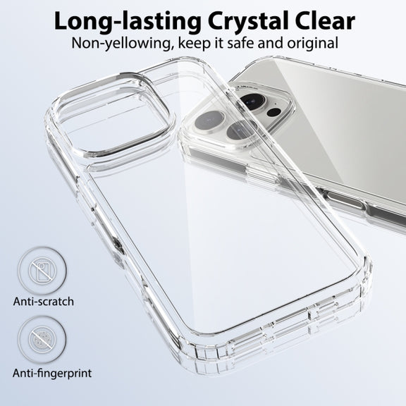 For iPhone 16 Pro Scratchproof Acrylic TPU Phone Case(Transparent)