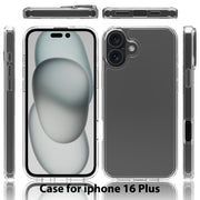 For iPhone 16 Plus Scratchproof Acrylic TPU Phone Case(Black)