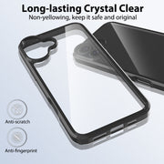 For iPhone 16 Plus Scratchproof Acrylic TPU Phone Case(Black)