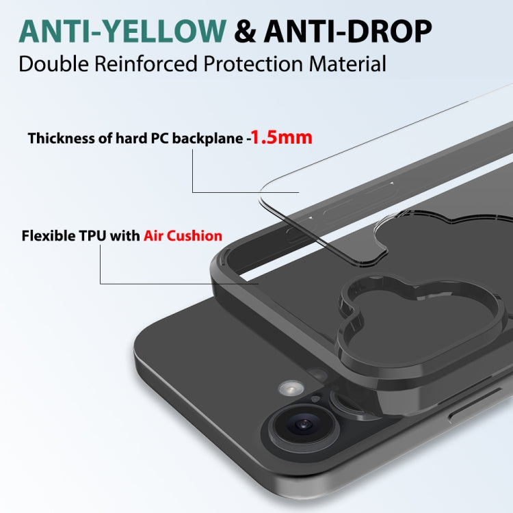 For iPhone 16 Plus Scratchproof Acrylic TPU Phone Case(Black)